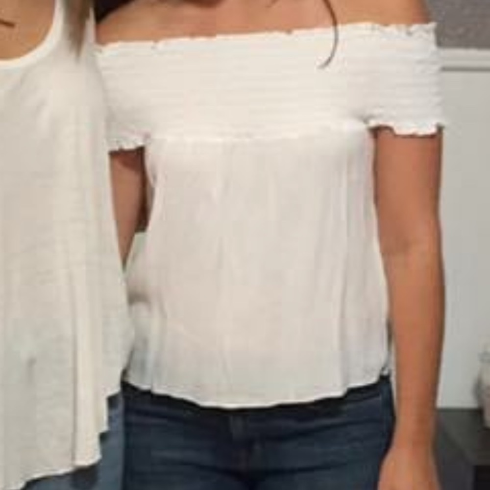 Brandy Melville White Off The Shoulder Top